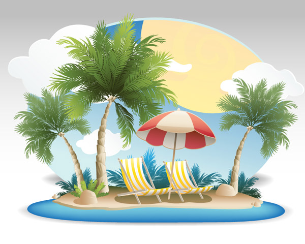 Summer Beach Coconut Grove Hotel In Background