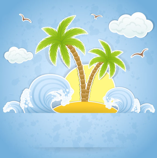 Ilustración de verano playa