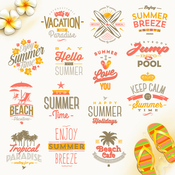 Etiquetas de vacaciones de verano
