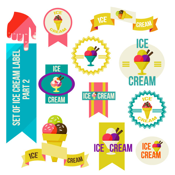 Etiquetas de delicioso helado de s de verano
