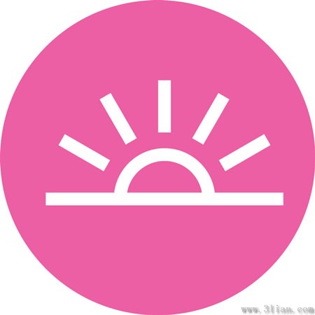Sun Icon Pink Background Material