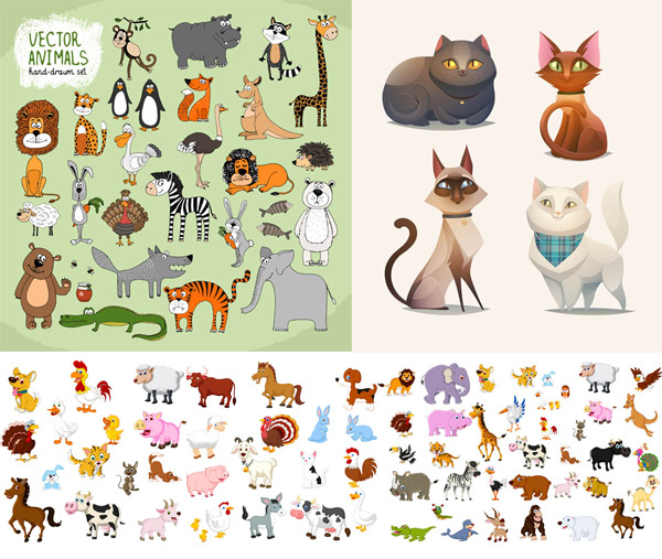 Super Seleção de animal bonito dos desenhos animados