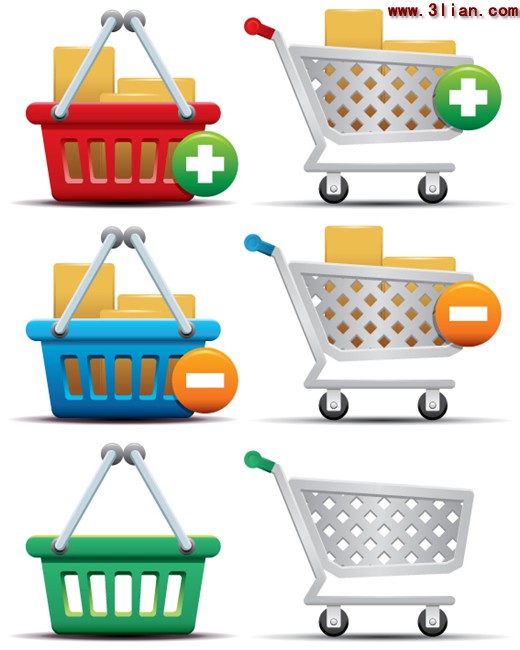 Supermarket Shopping Cart Shopping Basket Icon
