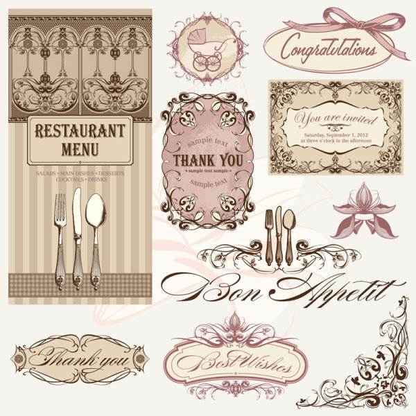 餐具包装丝带标签