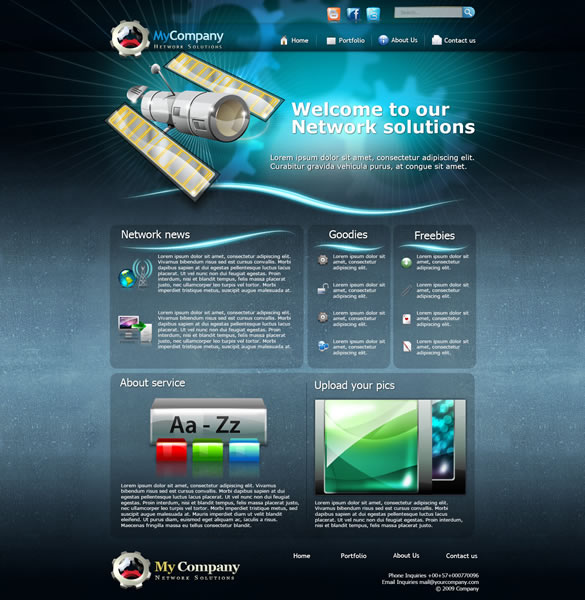 Technology Home Page Design Psd Material
