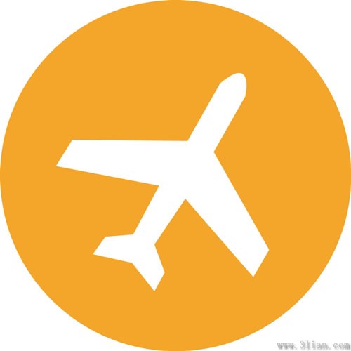 Das orange Flugzeug-Symbol
