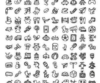 100 Hand Painted Children S Toys Icons