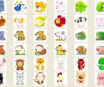 12 Chinese Zodiac Animals Icon Png