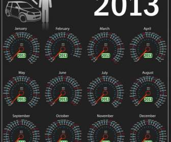 2013 ダイヤル創造的なカレンダー
