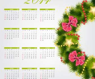 2014 カレンダー クリスマス リース