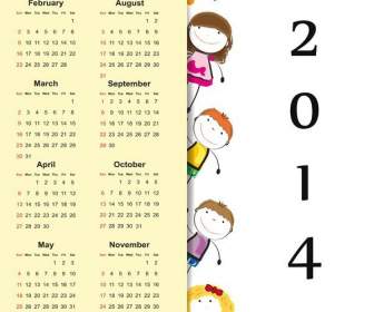 2014 カレンダー テンプレート デザイン