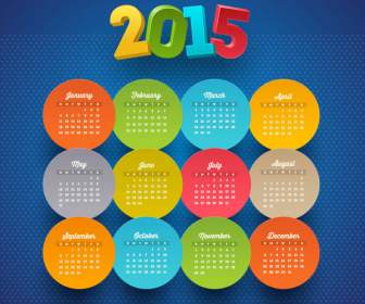 2015 Circle Sticker Calendar