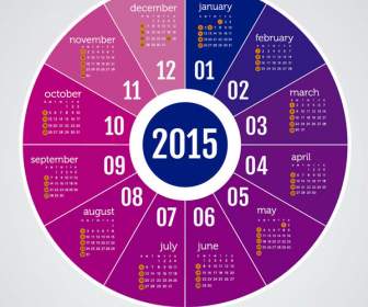 Calendario De Disco Color 2015