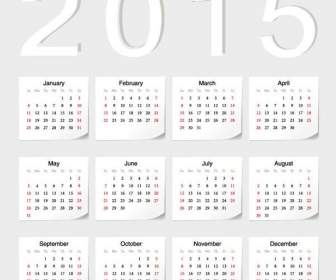 Calendário De 2015 Branco