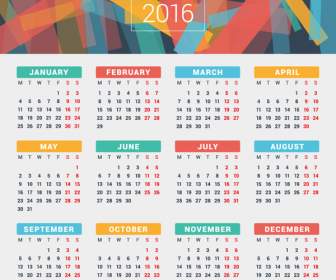 2016 カラー カレンダー デザイン
