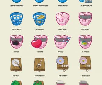 38 Cartoon Style Kitchen Icons