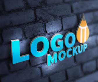 3d logo design psd material