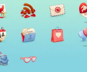 3d Stereo Love Food Icon Psd Template