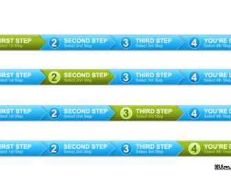 4-Stufen-Prozess Der Blauen Tafel Psd Vorlage