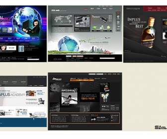 5 English Homepage Template Psd Material