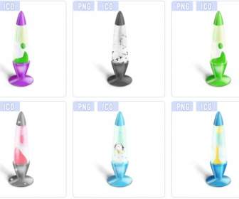 7 가지 색상 스타일 용암 램프 아이콘