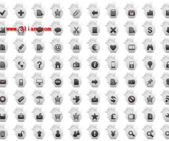 80 Round Black And White Style Icons