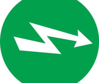 一個綠色的曲線的箭頭圖示