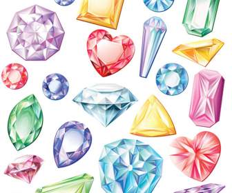 Una Variedad De Diamantes De Colores