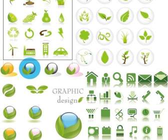 Uma Variedade De ícone Verde