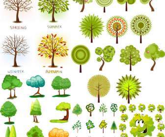 様々 な緑の木のテーマのアイデア