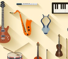 Eine Vielzahl Von Musikinstrumenten