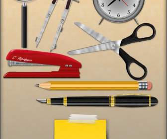 A Variety Of Office Supply Psd Layered Material