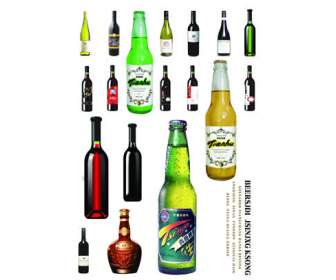 alcohol bottles psd material
