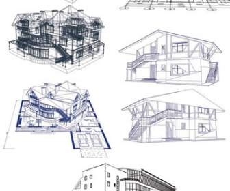 Architectural Line Art Drawing Material