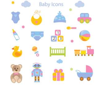 ícones De Brinquedos De Bebê