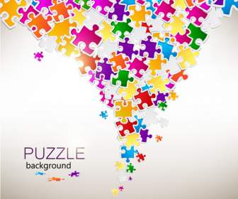 Latar Belakang Warna-warni Jigsaw Puzzle