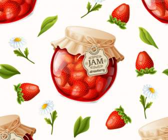 精緻的草莓果醬的背景