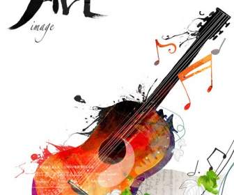 background psd colorful guitar music