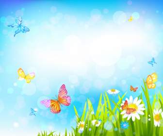 Beautiful Butterfly Grass Backgrounds