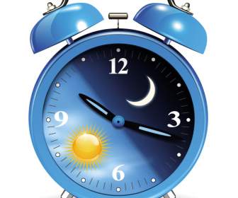 Beautiful Cartoon Blue Alarm Clock