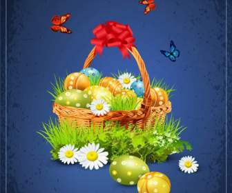 Beautiful Cartoon Easter Egg Basket