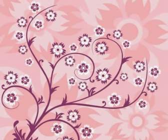 Pola Bunga Yang Indah Dengan Latar Belakang Merah Muda