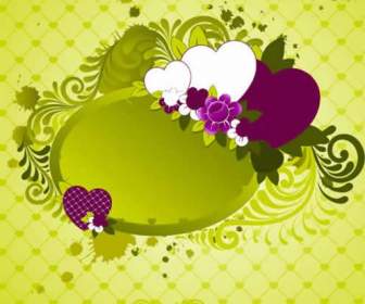 Beautiful Green Background Pattern With Heart Shaped