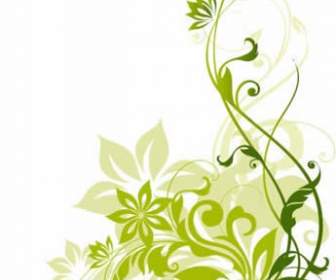 美麗的綠色花卉植物圖案