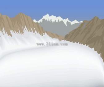 Gunung Tertutup Salju Yang Indah