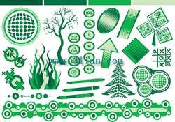 Icone Vettoriali Splendidamente Verde