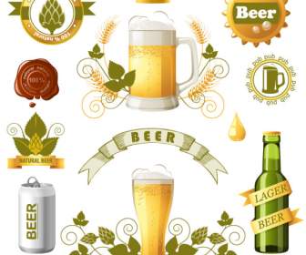 Bier-Etikett-Logo-Design-Vorlagen