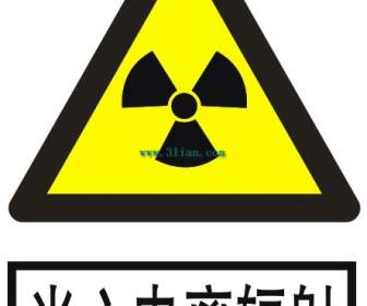 Vorsicht Bei Ionisierender Strahlung Symbol Vektor
