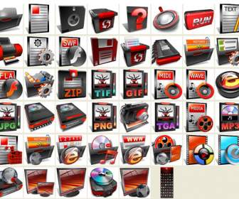 Schwarze Und Rote Serie Desktop-Icon Png