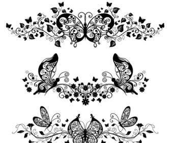 Black And White Butterfly Pattern Material